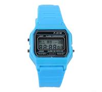 Montre-bracelet électronique lumineuse en acier inoxydable, 7 x 7 x 3 cm, 21 g, montre numérique multifonction avec affichage phosphorescent pour un usage quotidien (jaune)