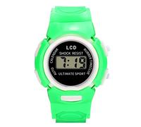 Montre-bracelet électronique numérique à LED pour filles de 8 à 12 ans, Vert, taille unique