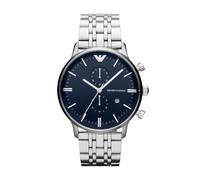 Montre-bracelet Emporio Armani pour homme deux aiguilles en acier inoxydable argent (mod le : AR1648)