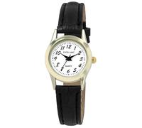 Montre bracelet - EXCELLANC - EX0084 - Femme - Boîtier doré 22 mm - Bracelet simili cuir noir