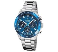 Festina Montre unisexe F20693/4 – Quartz chronographe, Acier 316L argenté, 10 ATM, Ceramic