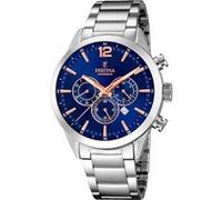Montre FESTINA pour Homme F20343/9 Timeless Chronograph Boîtier en Acier Inoxydable Gris Bracelet en Acier Inoxydable Gris