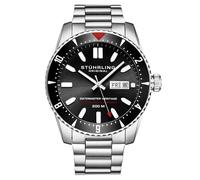 Montre bracelet homme modele 20 ATM suisse automatique en acier - 51 mm - Argent et noir