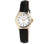 Montre bracelet - JUST - Tessa - Cuir noir - Boîtier doré 27 mm - Étanchéité 10 ATM
