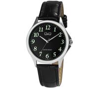 Montre bracelet lumineuse classique qualité TOP étanche marque Q&Q simili cuir Q93A-003PY