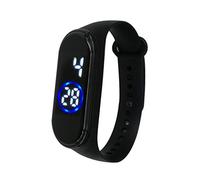 Montre-bracelet numérique LED en silicone 50 m unisexe pour homme avec grands poignets, Noir , taille unique