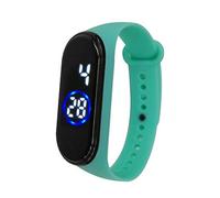 Montre-bracelet numérique LED en silicone 50 m unisexe pour homme avec grands poignets, Vert profond, taille unique