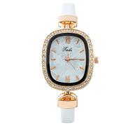 Montre Bracelet Pour Femme à Quartz Analogique Fashion Femme Avec En Cuir Pas Cher Or Rose Gros Cadran Carré Diamant Cristal La Mode De Luxe