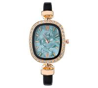 Montre Bracelet Pour Femme à Quartz Analogique Fashion Femme Avec En Cuir Pas Cher Or Rose Gros Cadran Carré Diamant Cristal La Mode De Luxe