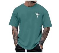 Montre-bracelet Smart Plage Little Tree Print T-shirt Blouse Manches courtes O Tops T-shirt Homme Maillot de corps avec col en V, vert, 40