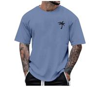 Montre-bracelet Smart Plage Little Tree Print T-shirt Blouse Manches courtes O Tops T-shirt Homme Maillot de corps avec col en V, bleu, XXS