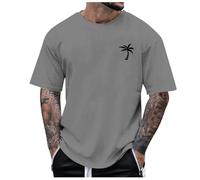 Montre-bracelet Smart Plage Little Tree Print T-shirt Blouse Manches courtes O Tops T-shirt Homme Maillot de corps avec col en V, gris foncé, 40