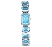 Montre, Bracelet taille octogone, Bleues, Acier inoxydable OS