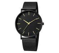 Montre bracelet tendance pour homme avec affichage de la date et de la date - Montre à quartz analogique en acier inoxydable pour homme et femme, H, taille unique