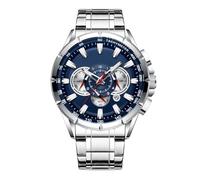 Montre Business Clock pour homme - Bracelet mécanique classique - Accessoire élégant pour les travailleurs des enseignants - Chronographe - Pour homme, Bleu et blanc., Siehe Beschreibung, Voir