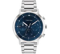 Calvin Klein Montre Analogique Multifunction à Quartz pour Homme Collection Gauge avec Bracelet en Acier Inoxydable Argenté - 25200063