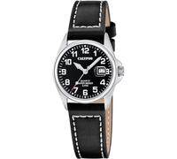 Montre Calypso pour Femme K5871/4 Basic Boîtier en Acier Inoxydable Gris Bracelet en Cuir Noir