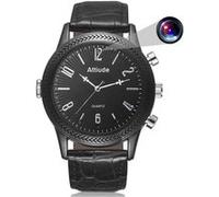 Montre Caméra Espion Full HD 1080p Bracelet Cuir Vision Nuit Détection Mouvement ROM 32 Go Noir YONIS