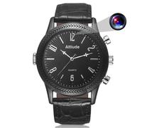 Montre Caméra Espion Full HD 1080p Bracelet Cuir Vision Nuit Détection Mouvement ROM 64 Go Noir YONIS