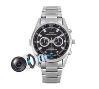 Montre Caméra Espion HD 1080p Vision Nuit Détection Mouvement Audio Vidéo ROM 32 Go Argent