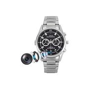 Montre Caméra Espion HD 1080p Vision Nuit Détection Mouvement Audio Vidéo ROM 64 Go Argent
