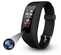 Montre Caméra Espion Ios Android Bracelet connectée Full HD 1080p Cardio Tension + SD 128Go YONIS Noir G