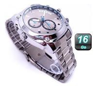 Montre Camera Espion Luxe Argent 16Go Full HD 1080P USB Vision de Nuit DV Photo YONIS