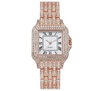 Montre carrée en cristal pour femmes de luxe Bracelet en acier au titane avec diamants hip hop, argent, Bracelet