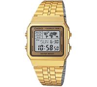 Casio Montre mixte A500WGA-9D Vintage Quartz digital Cadran LCD Bracelet acier plaqué doré