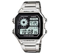 Casio Montre AE-1200WHD-1A Sports Homme Quartz digital Cadran LCD Bracelet acier gris