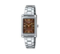 Montre - CASIO - Classique - Acier inoxydable - Fond marron - Étanche 3 ATM