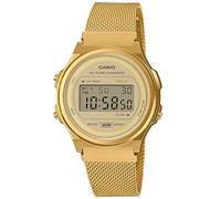 Casio Montre Quartz A171WEMG-9AEF unisexe 39 mm cadran doré numérique bracelet acier doré