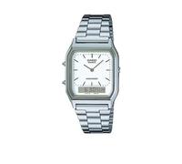 Montre Casio Digital Et Analogique Rétro Vintage Unisexe Couleur Argent Brillant