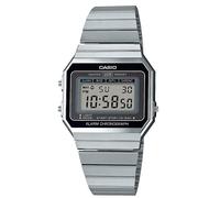 Casio Montre A700WE-1AEF Quartz Unisexe 36 mm Écran LCD Bracelet acier argent