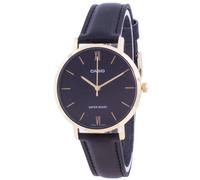 Casio Enticer Bracelet en Cuir Cadran Noir LTPVT01GL-1B Quartz Montre pour femme
