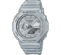 Casio Montre GA-2100FF-8AER – Quartz unisexe 48,5 mm analogique/numérique bracelet résine argent