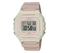 Montre CASIO ILLUMINATOR W-218HC-4A2VDF Silicone Rose Blanc Chrono Alarm