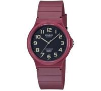Montre - CASIO - Index chiffres - Cadran noir - Bracelet en silicone grenat - Étanche 3 ATM