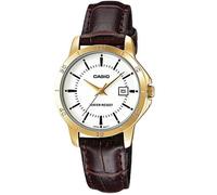 Montre - Casio - LTP-V004GL-7AUDF - Cadran blanc - Bracelet cuir marron - Résistante à l'eau