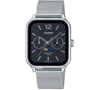Casio Montre homme MTP-M305M-1AVER multi-cadrans argent phase de lune 34 mm 5 ATM