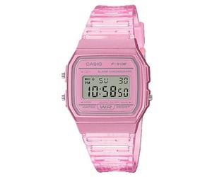 Montre Casio Youth Quartz Décontractée Cadran Rose Étanche F-91WS-4 Unisexe