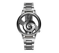 Montre - Chic - Argentée - Métallique - 40 mm - Clé de Sol au Centre