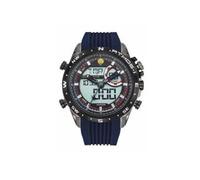 Montre Chrono Alarme Cadran Noir Bracelet Bleu A1-100L-668029