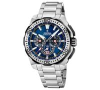 Festina Montre F20724/2 Chronographe Homme Acier inox 316L Bracelet Acier Cadran bleu Étanche 20 ATM