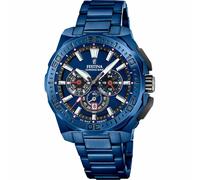 Festina Montre Homme F20729/1 Chrono Bike - Acier inoxydable 316L bleu, Quartz, Chronographe, 20 ATM