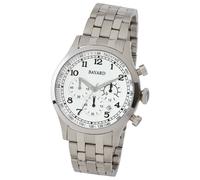 Montre chronographe Bayard ronde argentée cadran blanc avec date couleur : Cadran blanc