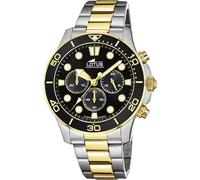 Montre Chronographe Deux Tons Avec Cadran Noir Pour Homme Lotus L18757/2