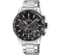 Festina Montre Chronographe Homme F20560/6 Timeless – Acier 316L, Quartz, Cadran noir, 45 mm, 10 ATM