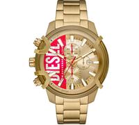 Diesel Montre pour homme Griffed, mouvement chronographe, boîtier en acier inoxydable doré de 48 mm avec bracelet en acier inoxydable, DZ4595