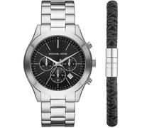 Montre Chronographe - MICHAEL KORS - Slim Runway - Argenté/Acier - Étanchéité 10 ATM - Cadran Noir